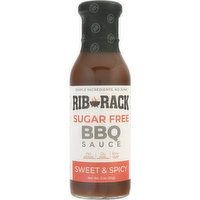 Rib Rack BBQ Sauce, Sugar Free, Sweet & Spicy, 11 Ounce