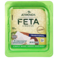 Athenos Cheese, Feta, Traditional, Chunk, 8 Ounce