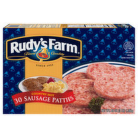 Rudy's Farm Sausage Patties, Country Hot, 30 Each