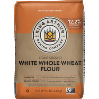 King Arthur Baking Company White Whole Wheat Flour, Stone-Ground, 5 Pound