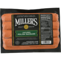 Miller's Polish Sausage, Uncured, 8 Each