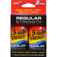 5-Hour Energy Energy Shot, Berry, Regular Strength, 2 Pack, 3.86 Ounce