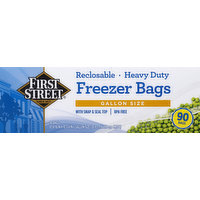 First Street Freezer Bags, Reclosable, Heavy Duty, Gallon Size, 90 Each