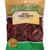 El Guapo Premium Toasted Arbol Chili Pods (Chile de Arbol Entero Tostado), 7.5 Ounce