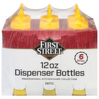 First Street Dispenser Bottles, Mustard, 6 Each