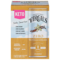 Virgil's Soda, Zero, Vanilla Cream, 4 Each