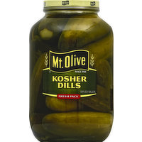 Mt Olive Dills, Kosher, Fresh Pack, 128 Ounce