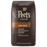 Peet's Coffee Coffee, Whole Bean, Dark Roast, Major Dickason's Blend, 18 Ounce