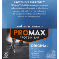 Promax Protein Bar, Cookies 'n Cream, Original, 12 Each