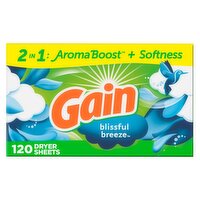 Gain dryer sheets, 120 Count, Blissful Breeze Fabric Softener Sheets, 120 Each