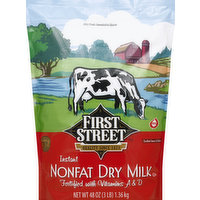 First Street Dry Milk, Instant Nonfat, 48 Ounce