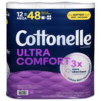 Cottonelle Toilet Paper, Mega Rolls, 2-Ply, 12 Each