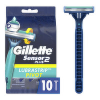 Gillette Sensor2 Plus Pivoting Head Men's Disposable Razors, 10 Count, 10 Each