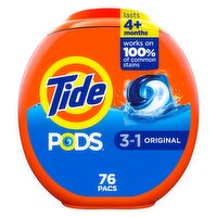 Tide PODS Laundry Detergent Pacs, Original Scent, 76 Each
