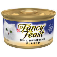 Fancy Feast Cat Food, Gourmet, Fish & Shrimp Feast, Flaked, 3 Ounce