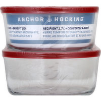 Anchor Hocking Container + Lid, 7 Cup, 1.7 Liters, 2 Each