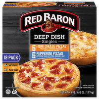 Red Baron Pizza, Deep Dish, Singles, 12 Pack, 12 Each