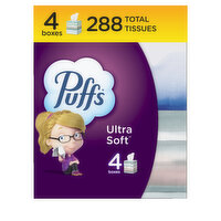 Puffs Facial Tissues, 4 Count, 288 Each