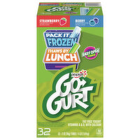 Go-Gurt Yogurt, Fat Free, Strawberry/Berry, 64 Ounce