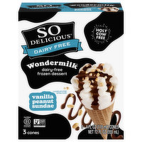 So Delicious Dairy Free Frozen Dessert, Dairy-Free, Vanilla Peanut Sundae, 3 Each