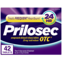 Prilosec OTC Heartburn Relief, Omeprazole, Acid Reducer Tablets, 42 Ct, 42 Each