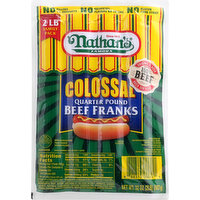 Nathan's Beef Franks, Quarter Pound, Colossal, Family Pack, 32 Ounce