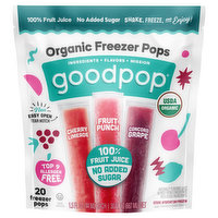 GoodPop Freezer Pops, Organic, Assorted, 20 Each