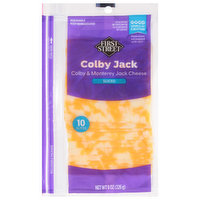 First Street Cheese Slices, Colby & Monterey Jack, 8 Ounce