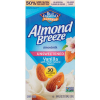 Almond Breeze Almondmilk, Vanilla, Unsweetened, 64 Fluid ounce