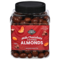First Street Almonds, Milk Chocolate Covered, 40 Ounce