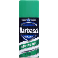 Barbasol Shaving Cream, Thick & Rich, Soothing Aloe, 7 Ounce