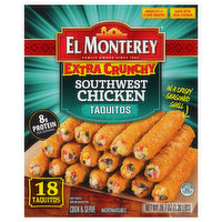 El Monterey Taquitos, Southwest Chicken, Extra Crunchy, 18 Each