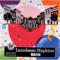 First Street Napkins, Luncheon, All Family Birthday, 3-Ply, 50 Each