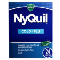 Vicks NyQuil Cold & Flu, LiquiCap Over-the-Counter Medicine, 24ct, 24 Each