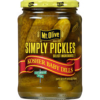 Mt Olive Pickles, Kosher Baby Dills, 24 Ounce