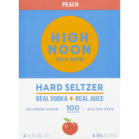 High Noon Hard Seltzer, Peach, 4 Pack, 4 Each