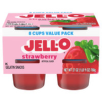 Jell-O Gelatin Snacks, Strawberry, Value Pack, 8 Each