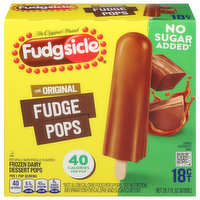 Fudgsicle Frozen Dairy Dessert Pops, No Sugar Added, The Original Fudge Pops, 18 Pack, 18 Each