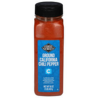First Street Chili Pepper, California, Ground, 16 Ounce