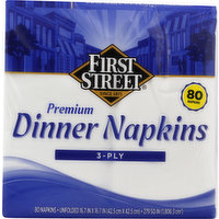 FIRST STREET Dinner Napkins, Premium, 3-Ply, 80 Each