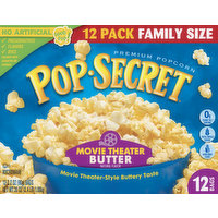 Pop-Secret Popcorn, Premium, Butter, Movie Theater, Family Size, 12 Each
