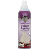 FIRST STREET Dessert Topping, Non-Dairy, Sweetened, 14 Ounce