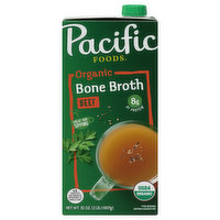 Pacific Foods Bone Broth, Beef, Organic, 32 Ounce