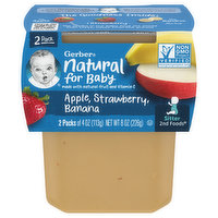 Gerber Apple, Strawberry, Banana, Sitter 2nd Foods, 2 Pack, 2 Each