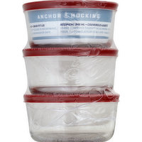 Anchor Hocking Container + Lid, 4 Cup, 3 Each