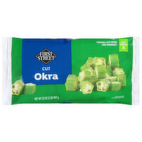 First Street Okra, Cut, 32 Ounce