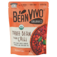 BeanVivo Three Bean Chili, Vegan, Mild, 10 Ounce