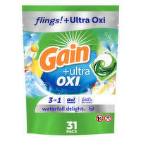 Gain flings Ultra Oxi Laundry Detergent Pacs 31 Ct Waterfall Delight, 31 Each