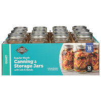 First Street Canning & Storage Jars, Regular Mouth, Quart, 12 Each