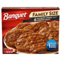 Banquet Salisbury Steaks & Brown Gravy, Family Size, 27 Ounce